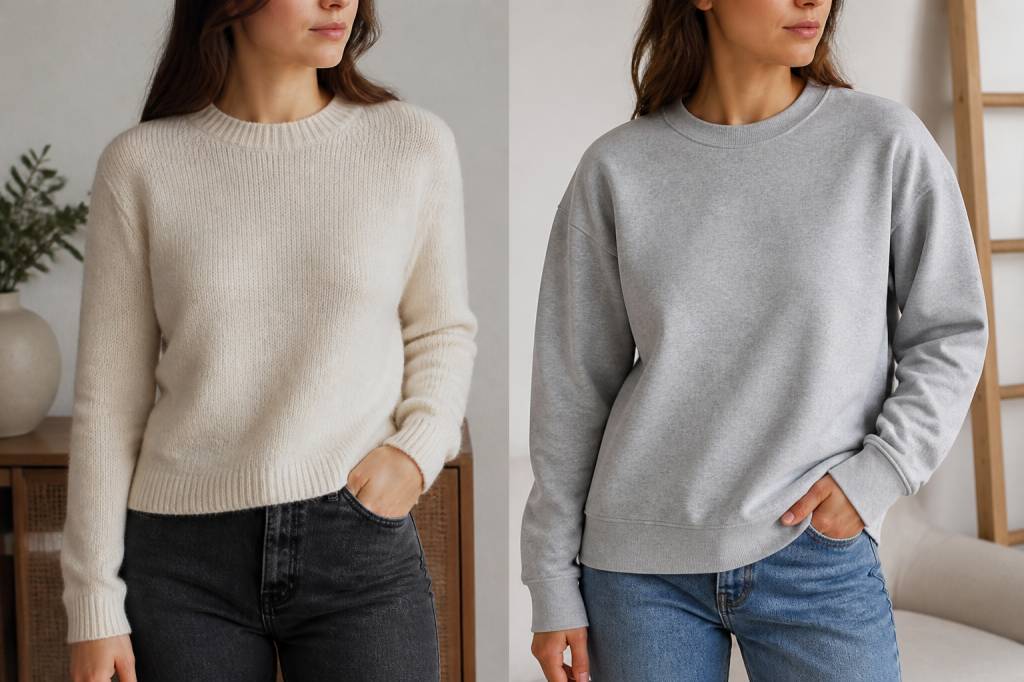 Différence entre pull et sweat : comment bien les distinguer et les porter